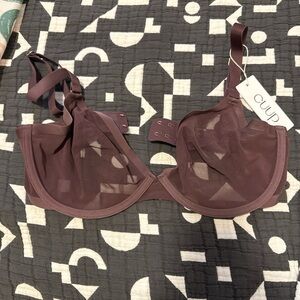 CUUP The Plunge Underwire Sheer Mesh Bra